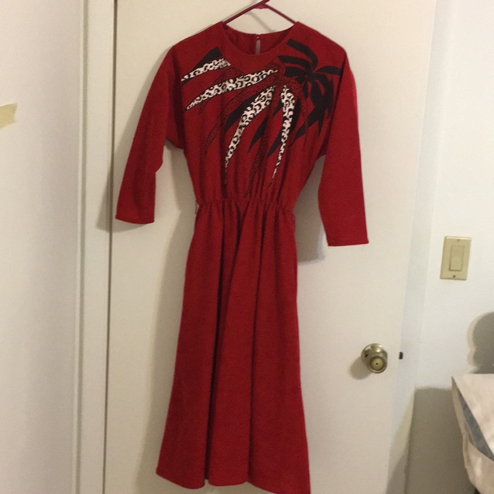 Vintage Velvety 1980s red dress